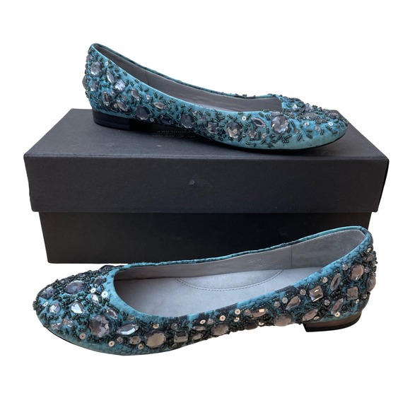 Kenneth Cole Reaction Sparkle Shine Embellished Ballet Flats - EU 39 US 8 - Picture 1 of 12